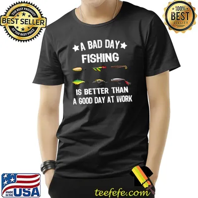 A bad day fishing is better than a good day at work stars T-Shirt