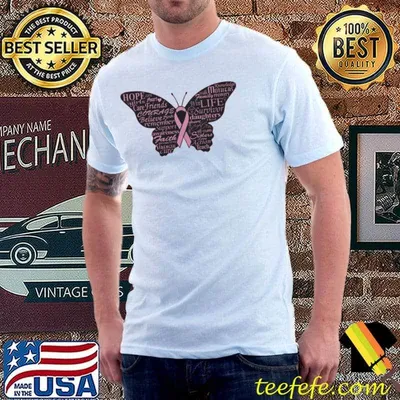 Breast cancer awareness month october butterfly classic shirt