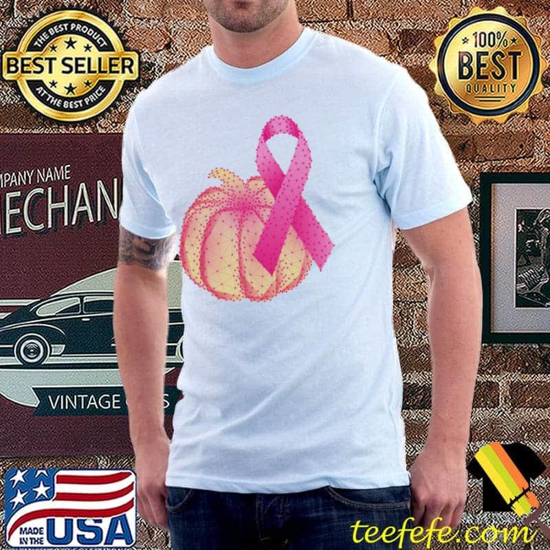Breast cancer awareness pumkin pink ribbon shirt