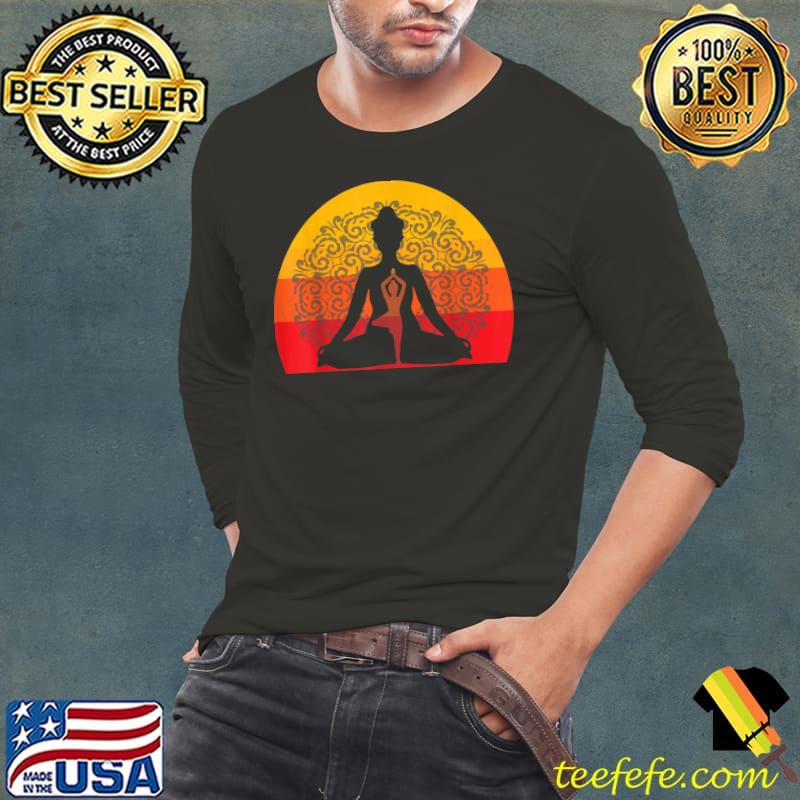 Breathwork Yoga Meditated Spiritual Yoga Meditation Vintage Sunset T-Shirt Long Sleeve Tee Breathwork Yoga Meditated Spiritual Yoga Meditation Vintage Sunset T-Shirt Long Sleeve Tee