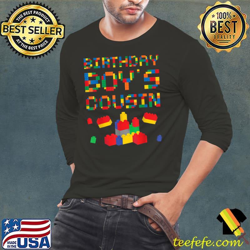Building Block Cousin Of Birthday Boy T-Shirt Long Sleeve Tee Building Block Cousin Of Birthday Boy T-Shirt Long Sleeve Tee