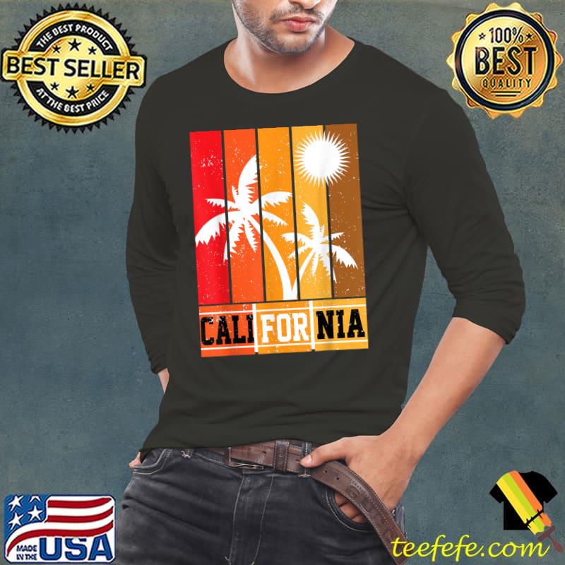 California Vintage Palm Trees Sunny Vacation T-Shirt Long Sleeve Tee California Vintage Palm Trees Sunny Vacation T-Shirt Long Sleeve Tee