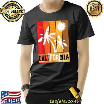 California Vintage Palm Trees Sunny Vacation T-Shirt