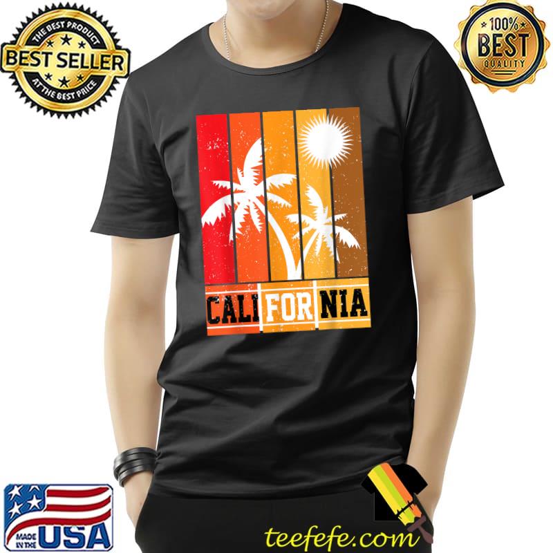 California Vintage Palm Trees Sunny Vacation T-Shirt