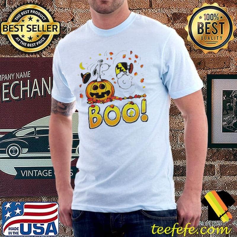 Charlie brown Woodstock and Snoopy boo happy Charlie brown halloween shirt Charlie brown Woodstock and Snoopy boo happy Charlie brown halloween shirt