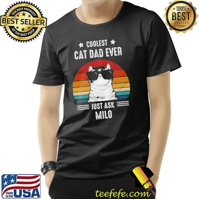 Coolest cat dad ever custom cat dad shirt