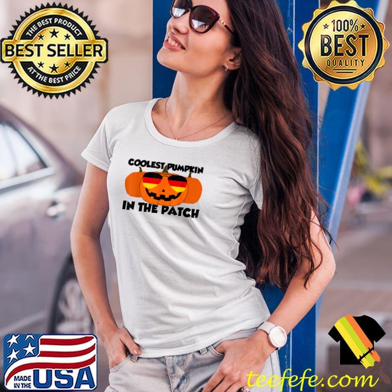 Coolest Pumpkin In The Patch Halloween Germany Glasses T-Shirt Ladies Tee Coolest Pumpkin In The Patch Halloween Germany Glasses T-Shirt Ladies Tee