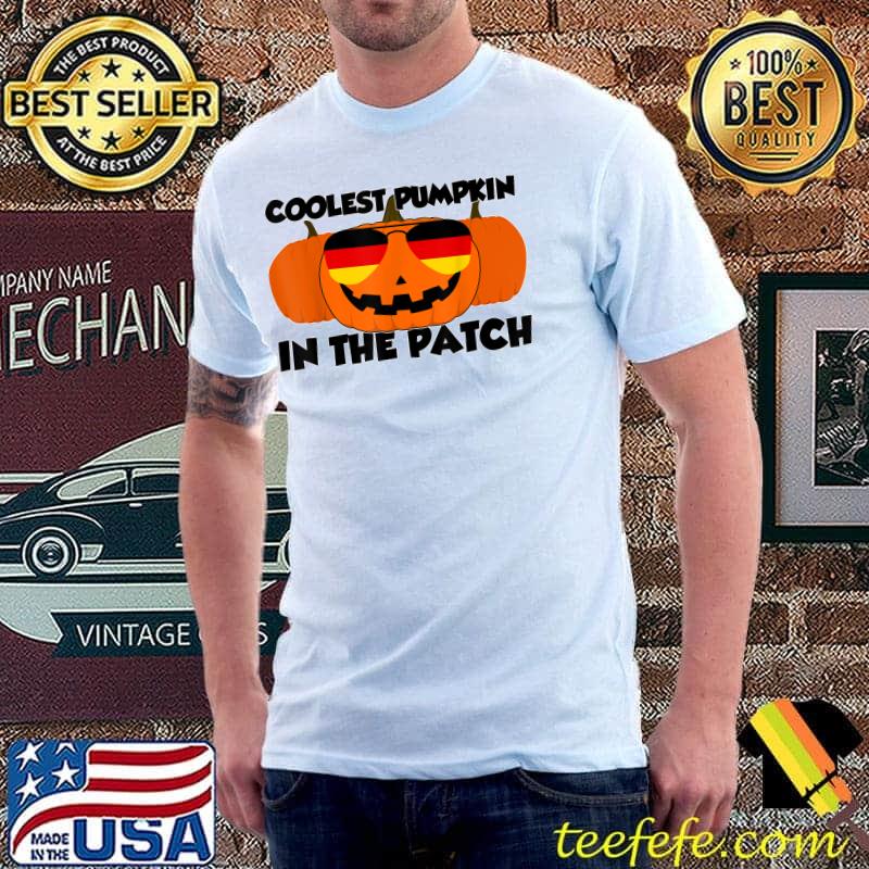 Coolest Pumpkin In The Patch Halloween Germany Glasses T-Shirt Coolest Pumpkin In The Patch Halloween Germany Glasses T-Shirt