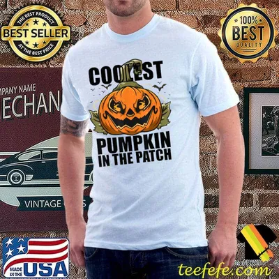 Coolest Pumpkin In The Patch Pumpkin Bats Halloween 2022 T-Shirt