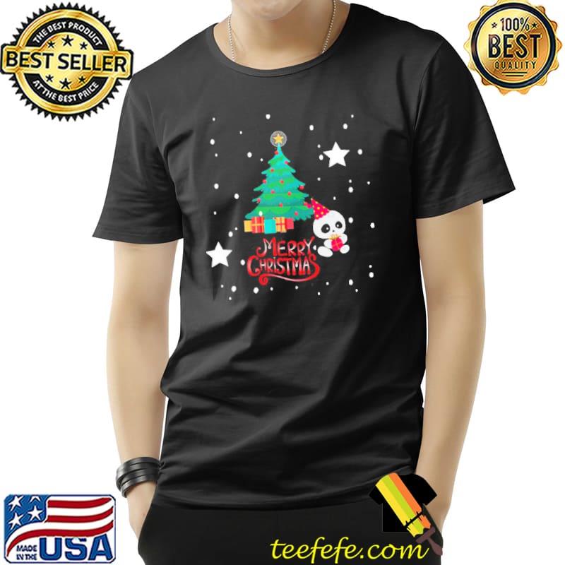 Cute panda with christmas tree shirt Cute panda with christmas tree shirt