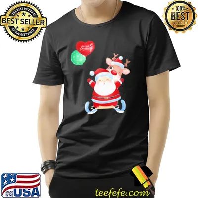 Cute santa claus holding baloons shirt