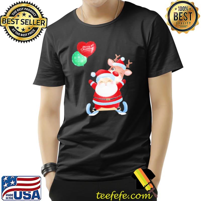 Cute santa claus holding baloons shirt