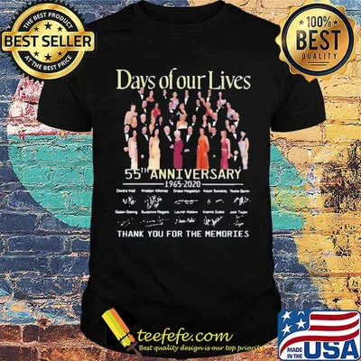Days Of Our Lives 55th anniversary Thank You For The Memories Shirt