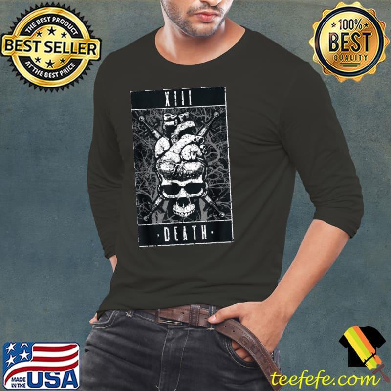Death tarot card vintage gothic anatomical heart skull classic s Long Sleeve Tee Death tarot card vintage gothic anatomical heart skull classic s Long Sleeve Tee