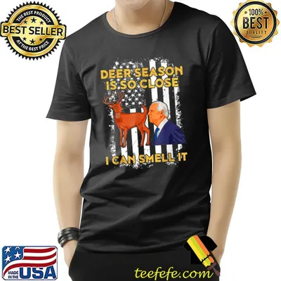 Deer Season Is So Close I Can Smell It Biden American Flag T-Shirt