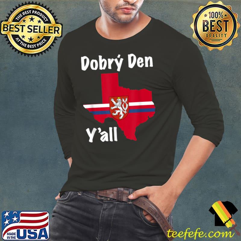 Dobry Den Czech Texas Heritage Maps T-Shirt Long Sleeve Tee Dobry Den Czech Texas Heritage Maps T-Shirt Long Sleeve Tee