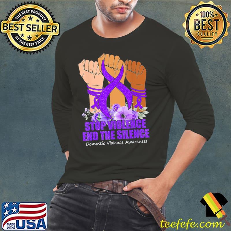 Domestic violence awareness stop violence end silence classic s Long Sleeve Tee Domestic violence awareness stop violence end silence classic s Long Sleeve Tee