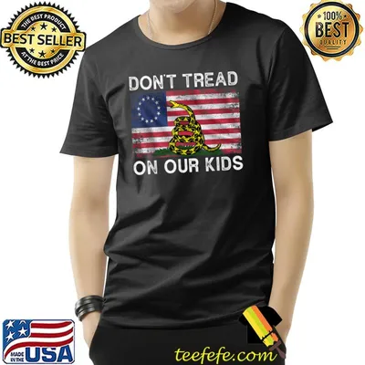 Don't Tread On Our Kids Vintage American Flag Snake T-Shirt