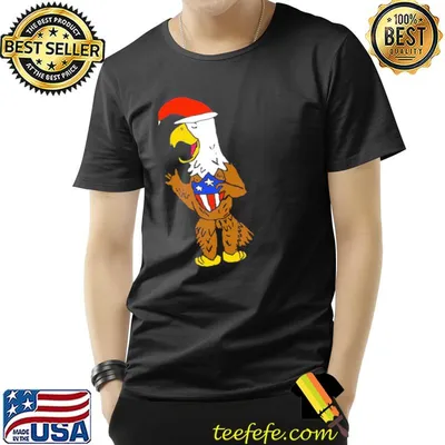 Eagle santa funny American flag shirt