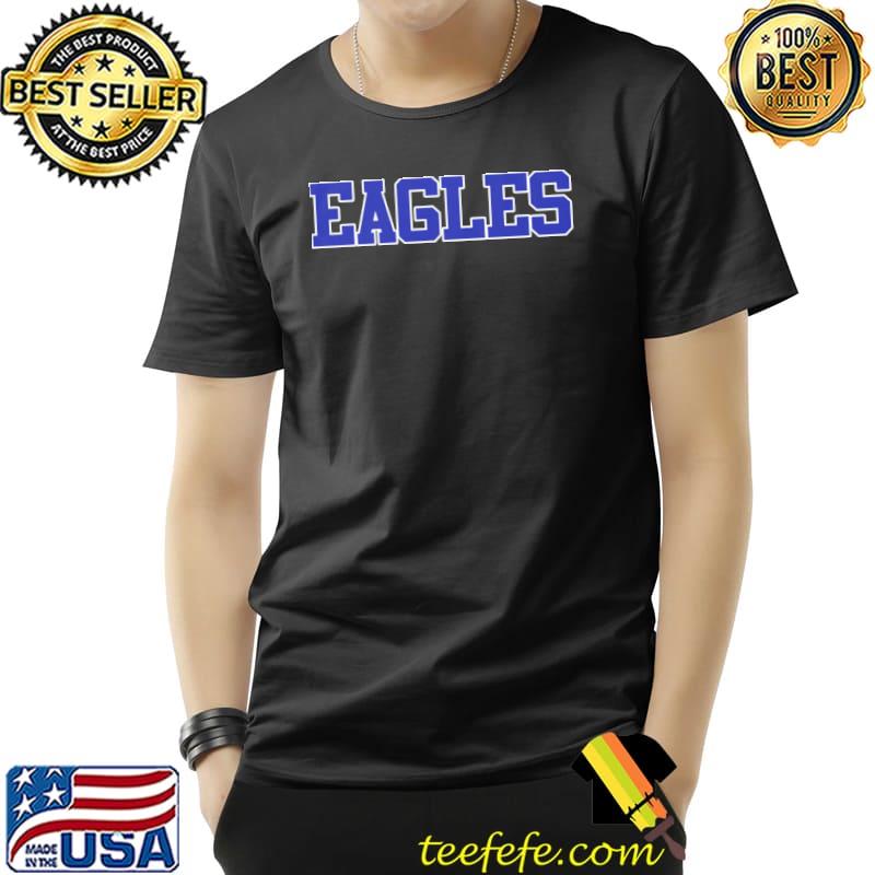 Eagles in blue athletic font eagles classic shirt