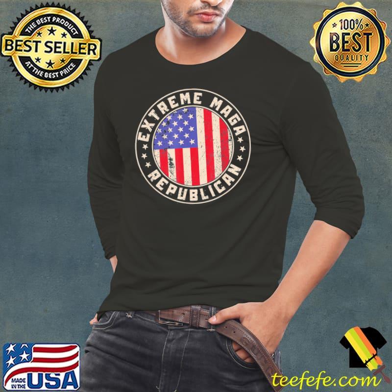 Extreme maga republican us flag ultra maga vintage worn s Long Sleeve Tee Extreme maga republican us flag ultra maga vintage worn s Long Sleeve Tee