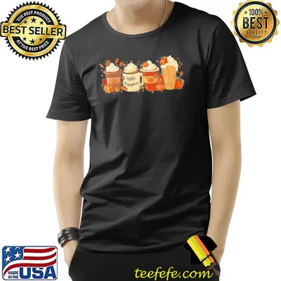 Fall coffee pumpkin spice latte drinks autumn thanksgiving classic shirt