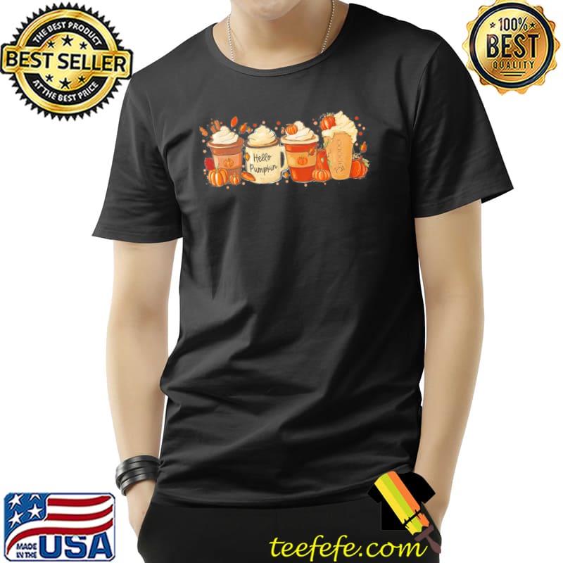 Fall coffee pumpkin spice latte drinks autumn thanksgiving classic shirt