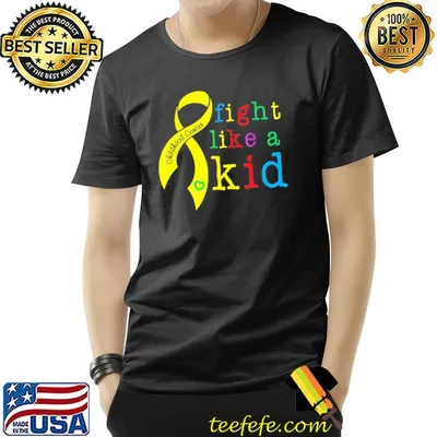 Fight like kid childhood cancer awareness retro gold ribbon classic shirt