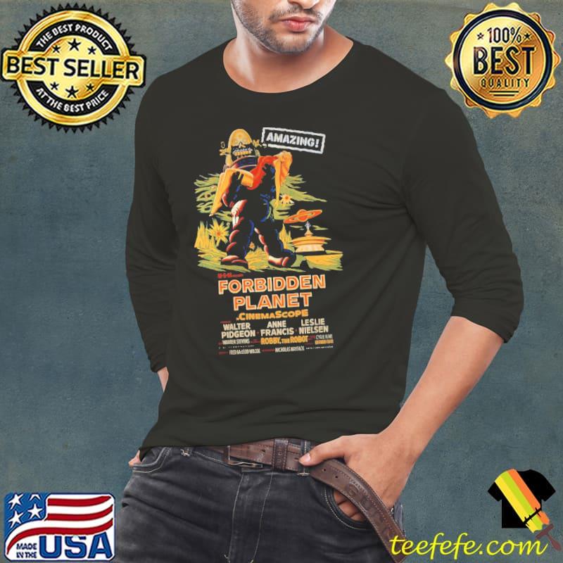Forbidden planet poster amazing art classic s Long Sleeve Tee Forbidden planet poster amazing art classic s Long Sleeve Tee