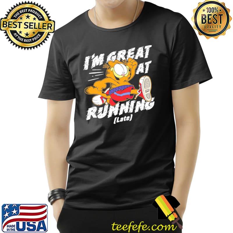 Garfield I'm great at running late classic shirt Garfield I'm great at running late classic shirt
