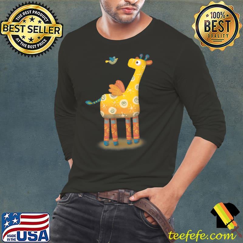 Giraffe With Wings T-Shirt Long Sleeve Tee Giraffe With Wings T-Shirt Long Sleeve Tee