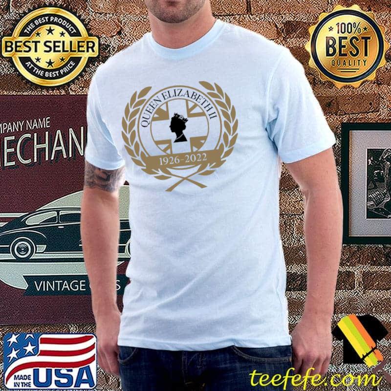 Golden queen elizabeth iI emblem wreath design 19262022 classic shirt Golden queen elizabeth iI emblem wreath design 19262022 classic shirt