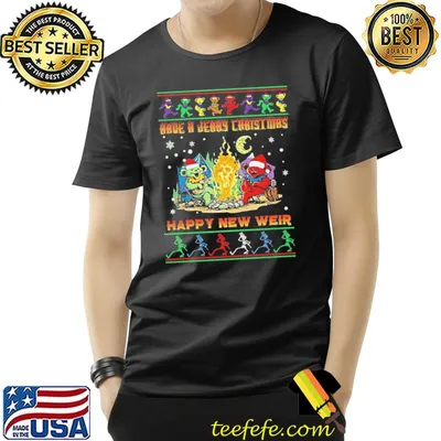 Grateful dead christmas grateful dead dancing bear jerry xmas holidays shirt