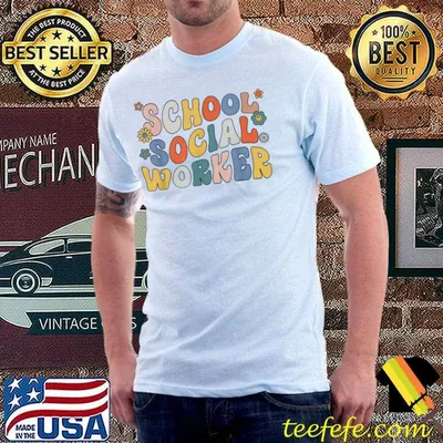 Groovy school social worker coping skills back to school classic shirt