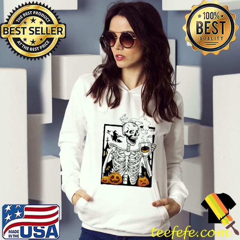 Halloween coffee drinking skeleton I love coffee s Hoodie Halloween coffee drinking skeleton I love coffee s Hoodie