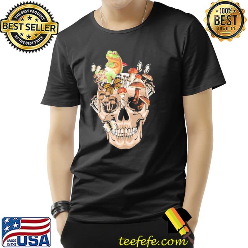 Halloween cottagecore frog vintage skull classic shirt