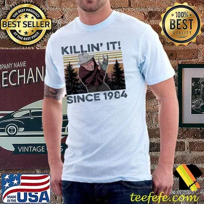 Halloween freddy krueger killin it since 1978 vintage retro mountain freddy krueger shirt