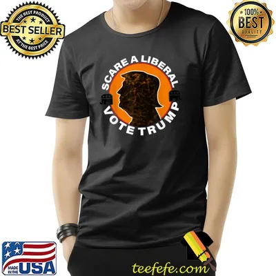 Halloween Scare A Liberal Vote Trump Orange Silhouette T-Shirt