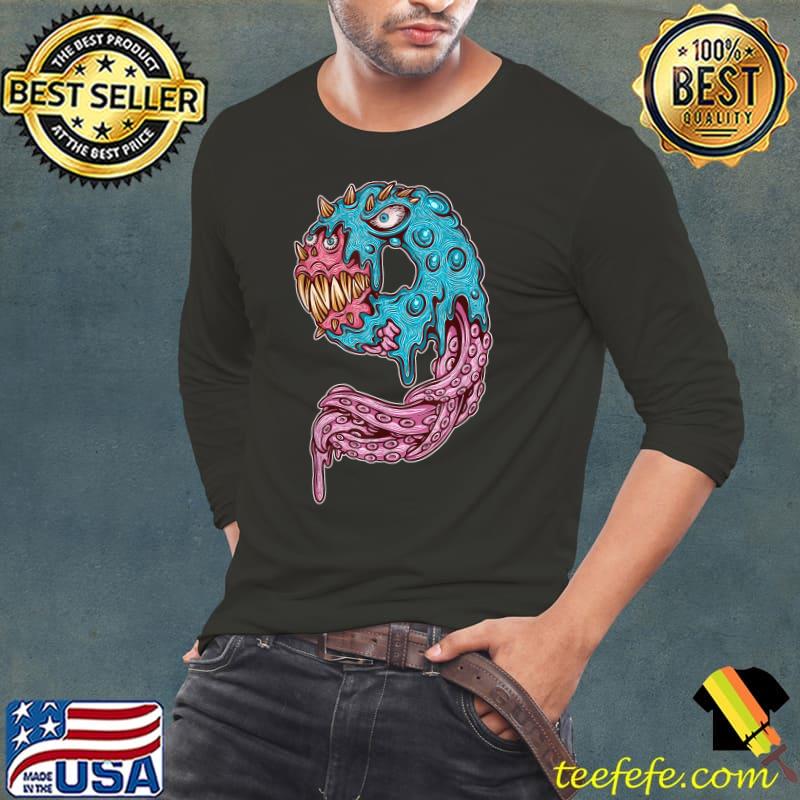 Halloween Zombie Brain 9 Number Costume T-Shirt Long Sleeve Tee Halloween Zombie Brain 9 Number Costume T-Shirt Long Sleeve Tee