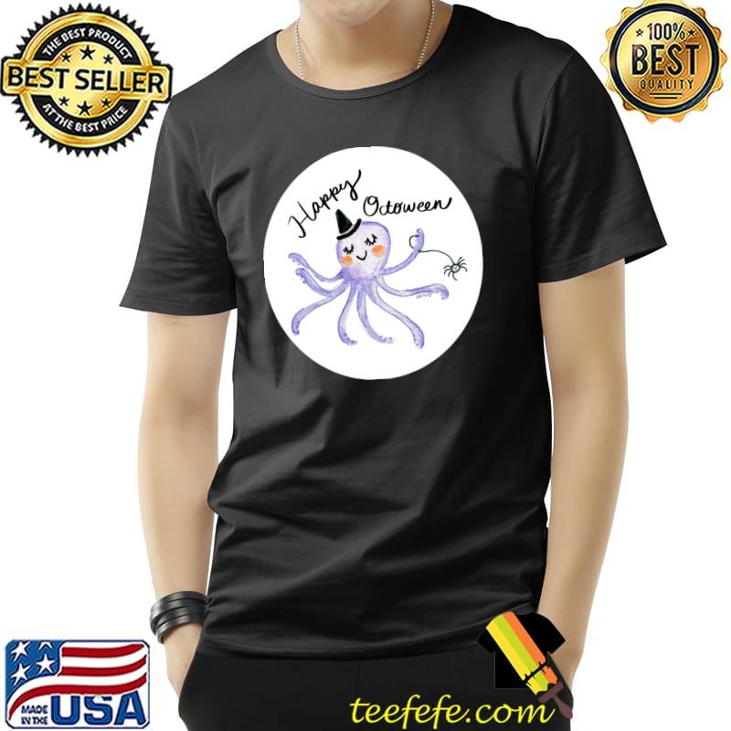 Happy Octoween Octopus Witch Spider T-Shirt