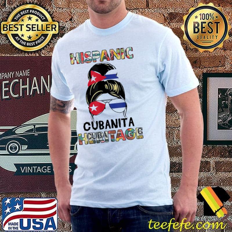 Hispanic heritage month Cuba cubanita cuban flag shirt
