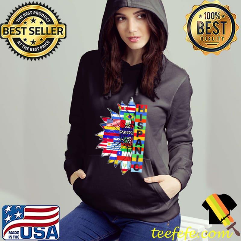 Hispanic heritage sunflower latino countries flags month s Hoodie Hispanic heritage sunflower latino countries flags month s Hoodie