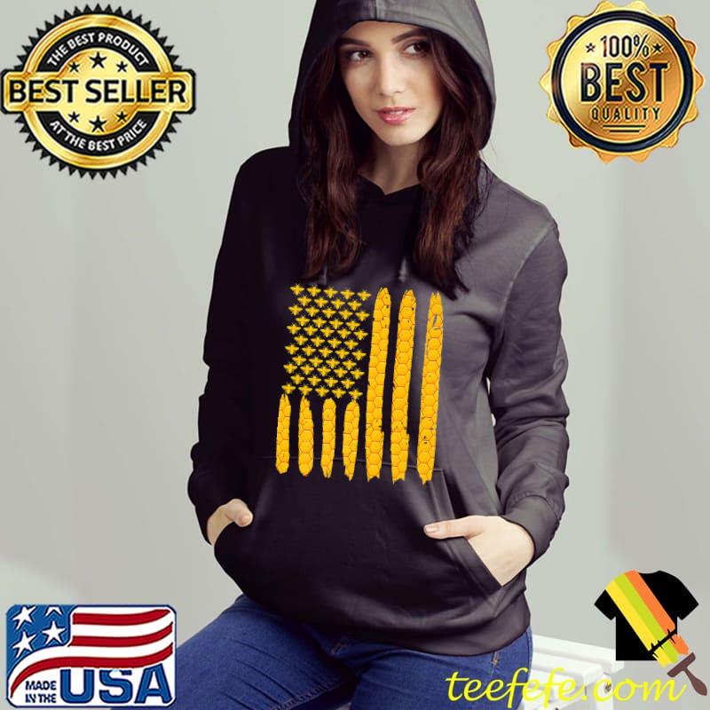Honeycomb USA flag bees Beekeeper Premium T-Shirt Hoodie Honeycomb USA flag bees Beekeeper Premium T-Shirt Hoodie