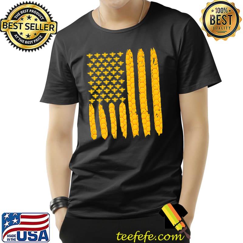 Honeycomb USA flag bees Beekeeper Premium T-Shirt
