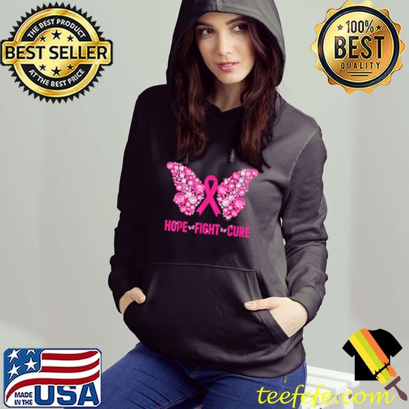 Hope Fight Cure Breast Cancer Awareness Support Butterfly Diamond T-Shirt Hoodie Hope Fight Cure Breast Cancer Awareness Support Butterfly Diamond T-Shirt Hoodie