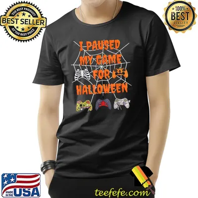 I Paused My Game For Halloween Gaming Controller Monster Horror T-Shirt