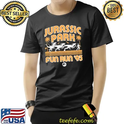 Jurassic park fun run '93 orange hue vintage graphic classic shirt