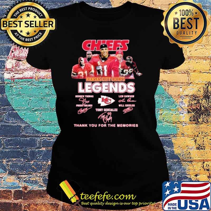 Kansas City Chiefs legend thank for memories signatures s Ladies tee Kansas City Chiefs legend thank for memories signatures s Ladies tee