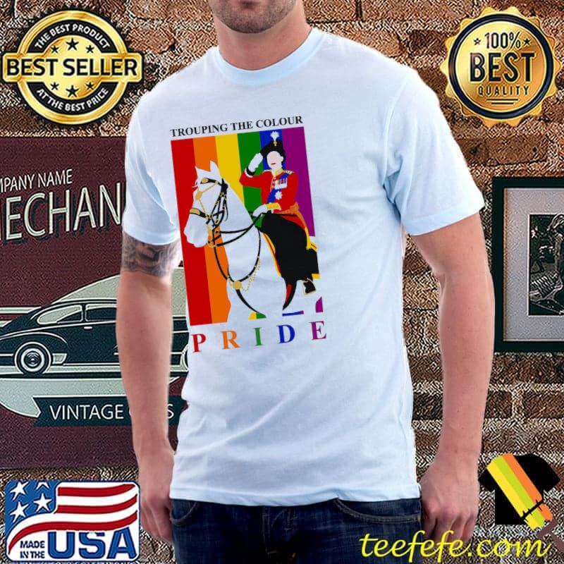 LGBT queen elizabeth rainbow pride flag trouping the colour classic shirt