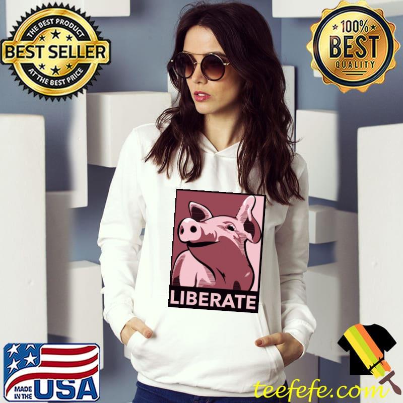 Liberate poster style rose funny pig design classic s Hoodie Liberate poster style rose funny pig design classic s Hoodie